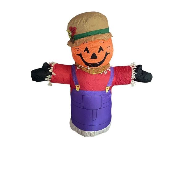 Gemmy Airblown Inflatable Happy Scarecrow Jack’o’lantern 4ft Halloween Decor - Picture 1 of 5